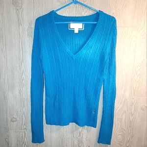 American Eagle Outfitters Blue Cable Knit Sweater- LG